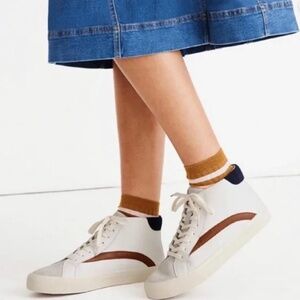 Madewell Sidewalk Colorblock Leather Hightop Sneakers Womens 9M  Mens 7.5M
